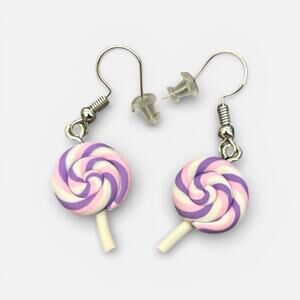 Whimsical Swirl Lollipop Earrings
